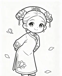 Ancient Anime Princess Coloring Pages: Creative Printable Sheets for Kids - image 21