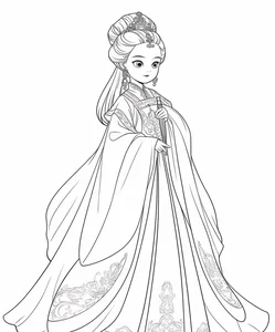 Ancient Anime Princess Coloring Pages: Creative Printable Sheets for Kids - image 33