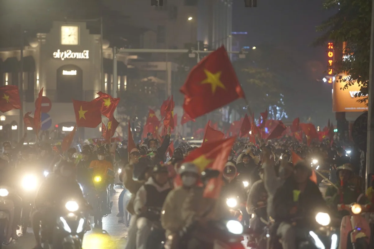 Beautiful Football Fans Celebrate Vietnam National Team Historic Victory