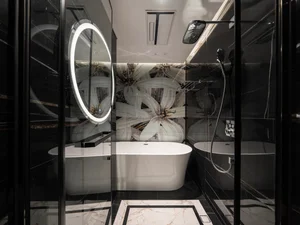 Luxury Dark-Toned 210m2 Apartment: Merging Two Units into One - image 12