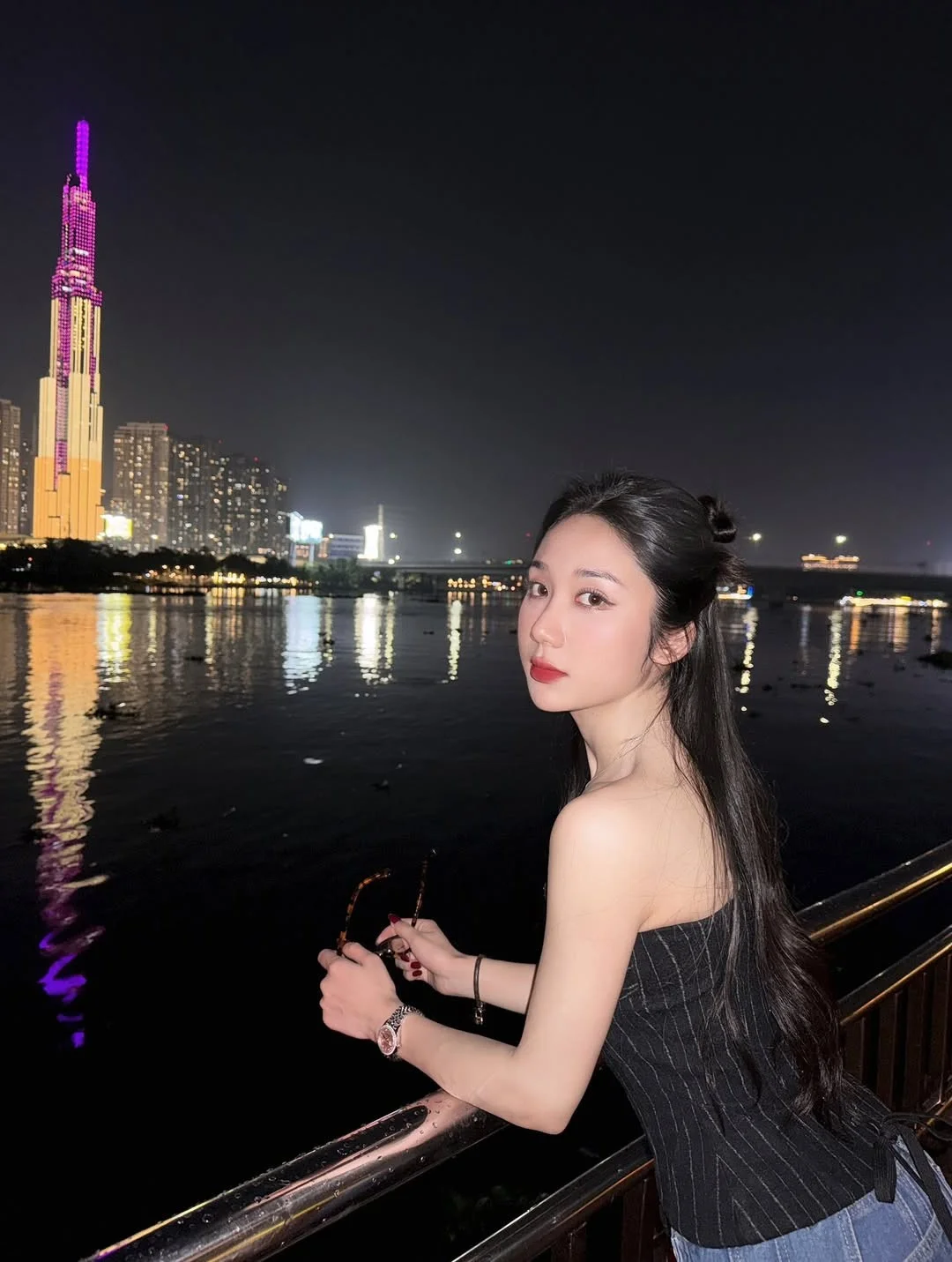 Mina Young Shines in Captivating Saigon Night Street Photoshoot