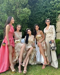 Tien Nguyen and Mother Thuy Tien Dazzle in Fairytale Wedding Guest Outfits - image 2