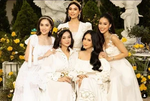 Tien Nguyen and Mother Thuy Tien Dazzle in Fairytale Wedding Guest Outfits - image 8