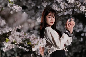 Night Sakura Portrait Gallery: Fujifilm Medium Format SOOC Chunchun - image 2