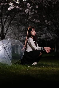 Night Sakura Portrait Gallery: Fujifilm Medium Format SOOC Chunchun - image 1