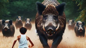 Terrifying Wild Boar Attack in Residential Backyard Raises Alarms - image 4
