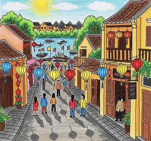 Hoi An Ancient Town Art: 130+ Beautiful and Simple Paintings - image 30