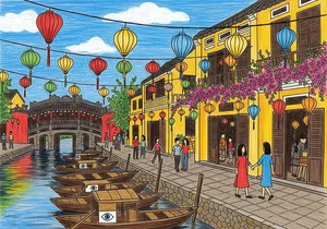 Hoi An Ancient Town Art: 130+ Beautiful and Simple Paintings - image 25