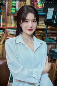 Lilly Luta's Timeless Beauty: Radiating Elegance in a Classic White Shirt - image 0