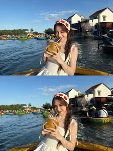 Tiktoker Ngan Ha Captures Hearts with Graceful Photos on Hoi An Basket Boats - image 9