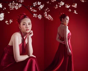 Stunning Red Dress Fashion Inspiration with Ngô Lan Hương: Elegant Festive Outfits for the New Year and Special Occasions - image 4