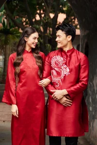 Dianka Zakhidova and Bui Tien Dung Wear Ao Dai for Tet Photoshoot - image 1