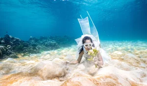 Ethereal Underwater Beauty: A Bride’s Unique Scuba Diving Photoshoot - image 4