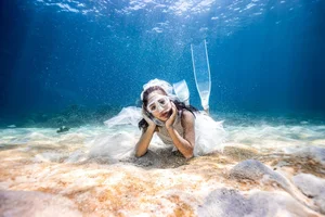 Ethereal Underwater Beauty: A Bride’s Unique Scuba Diving Photoshoot - image 2