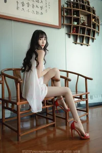 Elegant Tuan Tuan in Red Shoes and Silk Stockings Photography - image 44