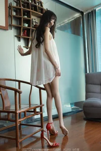 Elegant Tuan Tuan in Red Shoes and Silk Stockings Photography - image 37