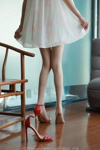 Elegant Tuan Tuan in Red Shoes and Silk Stockings Photography - image 73