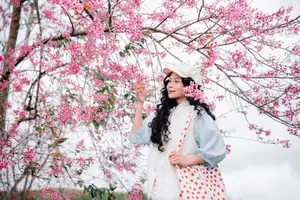 Experience Dalat Cherry Blossoms: Where nature meets wind turbines, an unforgettable photo spot! - image 11