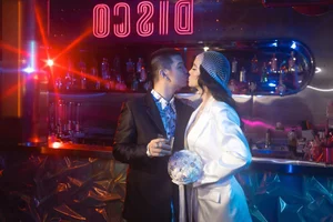 Cuong Seven and Vu Ngoc Anh Sparkle in Retro Disco-Themed Wedding Photoshoot - image 1