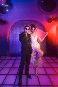 Cuong Seven and Vu Ngoc Anh Sparkle in Retro Disco-Themed Wedding Photoshoot - image 2