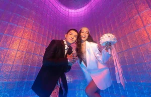 Cuong Seven and Vu Ngoc Anh Sparkle in Retro Disco-Themed Wedding Photoshoot - image 5