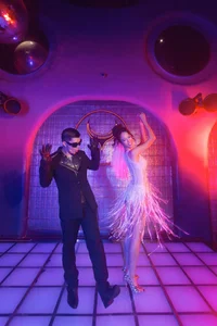 Cuong Seven and Vu Ngoc Anh Sparkle in Retro Disco-Themed Wedding Photoshoot - image 0