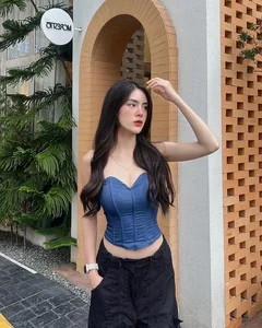 Bold Street Style: Beautiful Influencer Turns Heads Wearing Chic Lingerie-Inspired Fashion Outdoors - image 4