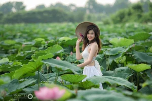 Trang Sunhi Stunning Ao Yem and Lotus Flower Photoshoot Gallery - image 1
