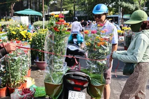 Bustling Scenes: Crowds Rush for Discounted Tet Flowers in Ho Chi Minh City - image 10