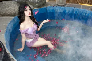 Yitu Yu Radiates Confidence in Exclusive Purple Swimwear Photoshoot - image 6