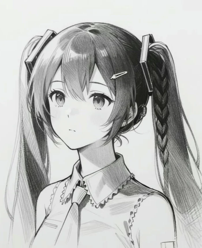 Minimalist Black and White Anime Girl Art: 132+ Unique Monochrome Illustrations