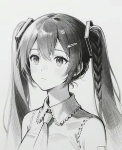 Minimalist Black and White Anime Girl Art: 132+ Unique Monochrome Illustrations - image 0
