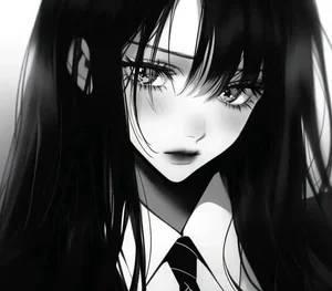 Minimalist Black and White Anime Girl Art: 132+ Unique Monochrome Illustrations - image 20