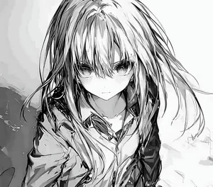 Minimalist Black and White Anime Girl Art: 132+ Unique Monochrome Illustrations - image 6