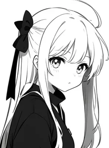 Minimalist Black and White Anime Girl Art: 132+ Unique Monochrome Illustrations - image 5
