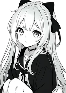 Minimalist Black and White Anime Girl Art: 132+ Unique Monochrome Illustrations - image 11