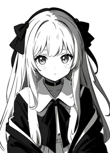 Minimalist Black and White Anime Girl Art: 132+ Unique Monochrome Illustrations - image 26