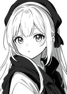 Minimalist Black and White Anime Girl Art: 132+ Unique Monochrome Illustrations - image 15