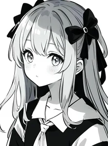 Minimalist Black and White Anime Girl Art: 132+ Unique Monochrome Illustrations - image 31