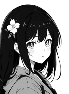Minimalist Black and White Anime Girl Art: 132+ Unique Monochrome Illustrations - image 3
