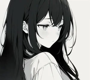 Minimalist Black and White Anime Girl Art: 132+ Unique Monochrome Illustrations - image 22