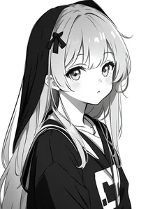Minimalist Black and White Anime Girl Art: 132+ Unique Monochrome Illustrations - image 16