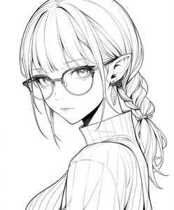 Minimalist Black and White Anime Girl Art: 132+ Unique Monochrome Illustrations - image 4