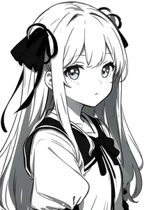 Minimalist Black and White Anime Girl Art: 132+ Unique Monochrome Illustrations - image 21