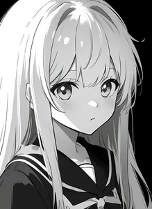 Minimalist Black and White Anime Girl Art: 132+ Unique Monochrome Illustrations - image 10