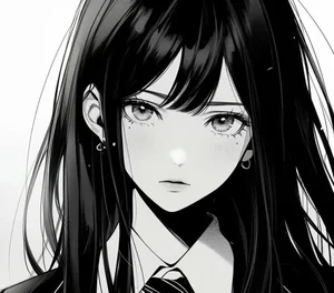 Minimalist Black and White Anime Girl Art: 132+ Unique Monochrome Illustrations - image 30