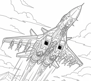 192+ Fighter Jet Coloring Pages: Explore Diverse Styles and Designs - image 6