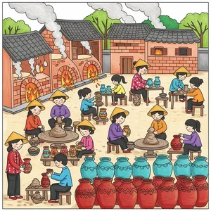 Traditional Vietnamese Craft Villages: Meaningful Paintings Celebrating Cultural Heritage - image 34