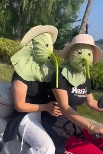 Creative Eco-Friendly Lotus Leaf Masks Go Viral in China for Their Unique DIY Design - image 0