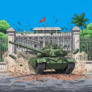 Top 50+ Historical Tank Drawings Commemorating Independence Palace - image 21